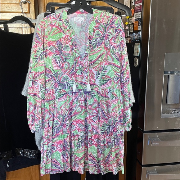 Stella Parker Dresses & Skirts - Stellar Parker Women’s Medium Long Sleeve Pink Green Purple Floral